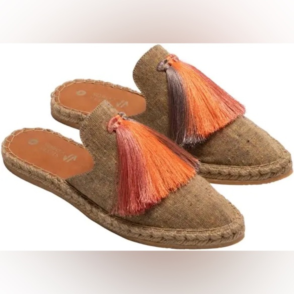 Silvia Cobos Women's Sunrise Tassel Slip-On Mules Stylish with Colorful Tassels - Picture 2 of 7